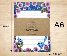 Load image into Gallery viewer, Splendid Blue Wren Note Pad Silken Twine