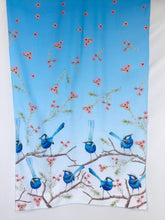 Load image into Gallery viewer, Splendid Blue Wren Scarf Silken Twine Scarf
