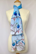 Load image into Gallery viewer, Splendid Blue Wren Scarf Silken Twine Scarf