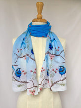 Load image into Gallery viewer, Splendid Blue Wren Scarf Silken Twine Scarf