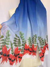 Load image into Gallery viewer, Sturt's Desert Pea Scarf Chiffon Silken Twine Scarf