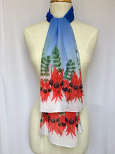 Load image into Gallery viewer, Sturt's Desert Pea Scarf Chiffon Silken Twine Scarf