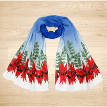 Load image into Gallery viewer, Sturt's Desert Pea Scarf Chiffon Silken Twine Scarf
