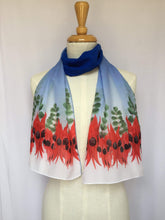 Load image into Gallery viewer, Sturt's Desert Pea Scarf Chiffon Silken Twine Scarf
