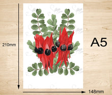 Load image into Gallery viewer, Sturts Desert Pea Art Print Silken Twine Art Print