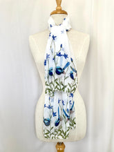 Load image into Gallery viewer, Superb Fairy Wren with Royal Bluebells Silken Twine Scarf