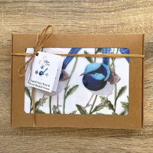 Load image into Gallery viewer, Superb Fairy Wren with Royal Bluebells Silken Twine Scarf