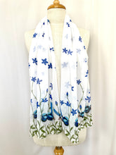 Load image into Gallery viewer, Superb Fairy Wren with Royal Bluebells Silken Twine Scarf