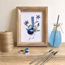 Load image into Gallery viewer, Superb Wren Art Print Front Silken Twine Art Print