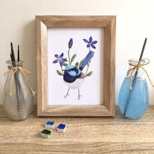 Load image into Gallery viewer, Superb Wren Art Print Left Silken Twine Art Print