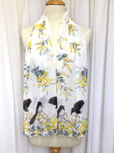 Load image into Gallery viewer, Willie Wagtail and Wattles Scarf Silken Twine Scarf