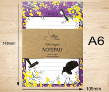 Load image into Gallery viewer, Willie Wagtail Note Pad Silken Twine