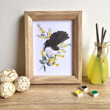 Load image into Gallery viewer, Willie Wagtail Print (Front) Silken Twine Art Print