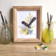 Load image into Gallery viewer, Willie Wagtail Print (Left) Silken Twine Art Print