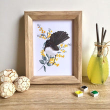 Load image into Gallery viewer, Willie Wagtail Print set of 3 Silken Twine Art Print