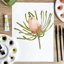 Load image into Gallery viewer, Woolly Orange Banksia Art Print Silken Twine Art Print