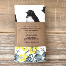 Load image into Gallery viewer, Willie Wagtail and Wattles Cushion Cover 5 birds Cotton Drill Silken Twine Cushion Cover
