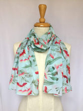 Load image into Gallery viewer, Gum Blossoms Scarf Mint Silken Twine Scarf