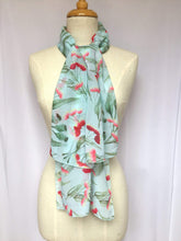 Load image into Gallery viewer, Gum Blossoms Scarf Mint Silken Twine Scarf