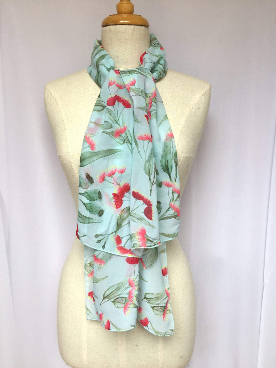 Gum Blossom Scarf Australian Made Native Flora Gifts by Silken Twine