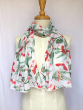 Load image into Gallery viewer, Gum Blossoms Scarf White Silken Twine Scarf