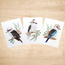 Load image into Gallery viewer, Kookaburra Art Prints set of 3 Silken Twine Art Print