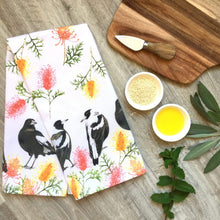 Load image into Gallery viewer, Magpie Tea towel Silken Twine Tea Towel