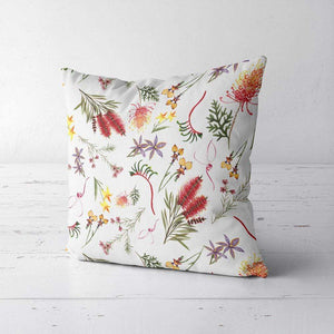 Native Australian Flora Cushion Cover All Over Canvas Silken Twine Cushion Cover