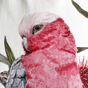 Pink and Grey Galah Cushion Cover Cotton Drill Silken Twine Cushion Cover