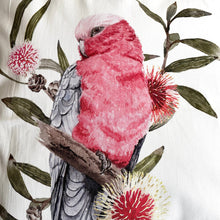 Load image into Gallery viewer, Pink and Grey Galah Cushion Cover Cotton Drill Silken Twine Cushion Cover