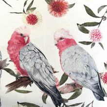 Load image into Gallery viewer, Pink and Grey Galah&#39;s Cushion Cover Cotton Drill Silken Twine Cushion Cover