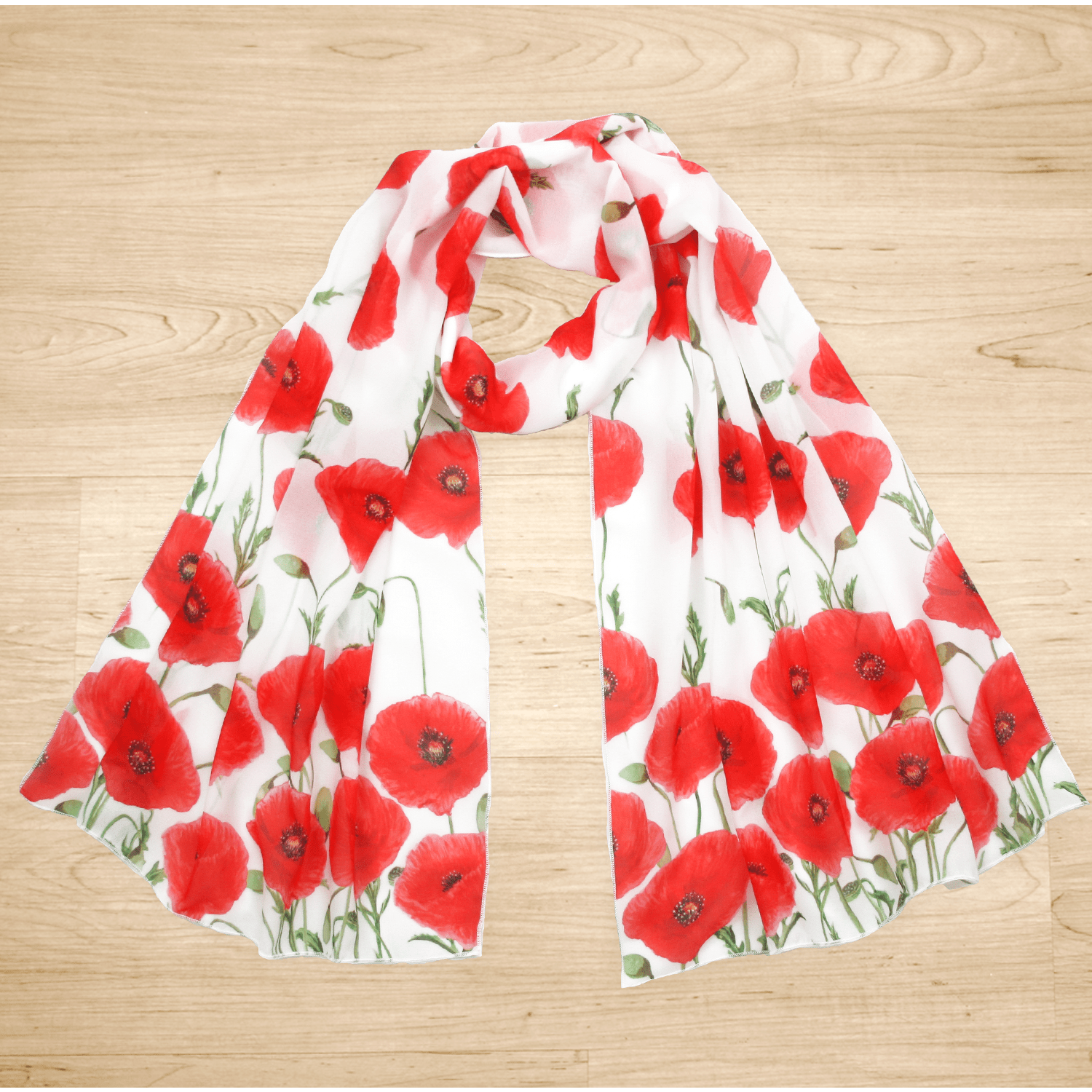 Red Poppy Flower Scarf Australian Made Flora Gifts by Silken Twine Red Poppy Flower Scarf Australian Made Flora Gifts by Silken Twine