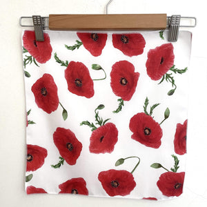 Red Poppy Handkerchief Silken Twine Handkerchief