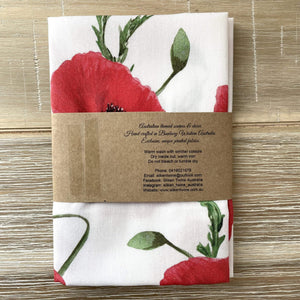 Red Poppy Handkerchief Silken Twine Handkerchief