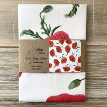 Load image into Gallery viewer, Red Poppy Handkerchief Silken Twine Handkerchief