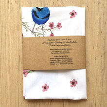 Load image into Gallery viewer, Single Blue Wren Handkerchief 5 birds Silken Twine Handkerchief