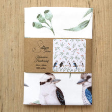 Load image into Gallery viewer, Single Kookaburra Handkerchief 5 birds Silken Twine Handkerchief