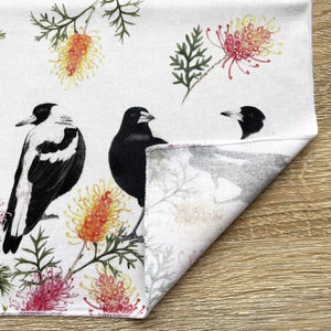 Single Magpie Handkerchief 5 Birds Silken Twine Handkerchief