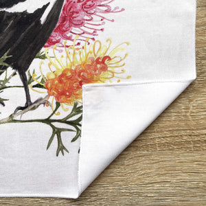 Single Magpie Large Bird Silken Twine Handkerchief