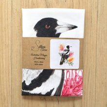 Load image into Gallery viewer, Single Magpie Large Bird Silken Twine Handkerchief