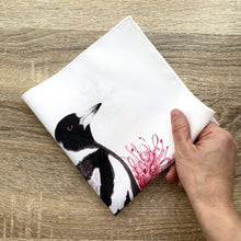 Load image into Gallery viewer, Single Magpie Large Bird Silken Twine Handkerchief