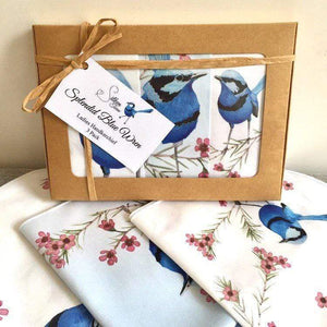 Splendid Blue Wren Handkerchief 3 pack Silken Twine Handkerchief