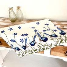 Load image into Gallery viewer, Superb Wren Tea towel Silken Twine Tea Towel