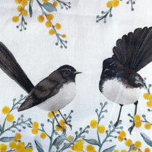 Load image into Gallery viewer, Willie Wagtail 5 Birds reusable bag Silken Twine Tote Bag