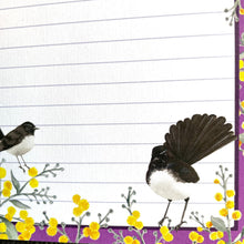 Load image into Gallery viewer, Willie Wagtail Note Pad Silken Twine