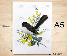 Load image into Gallery viewer, Willie Wagtail Print (Left) Silken Twine Art Print